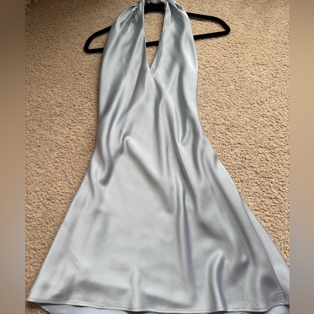 Show Me Your MuMu Blue Halter Slip Dress